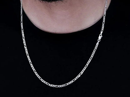 Corrente 3 por 1 Fígaro 4mm - 60cm - Prata 925