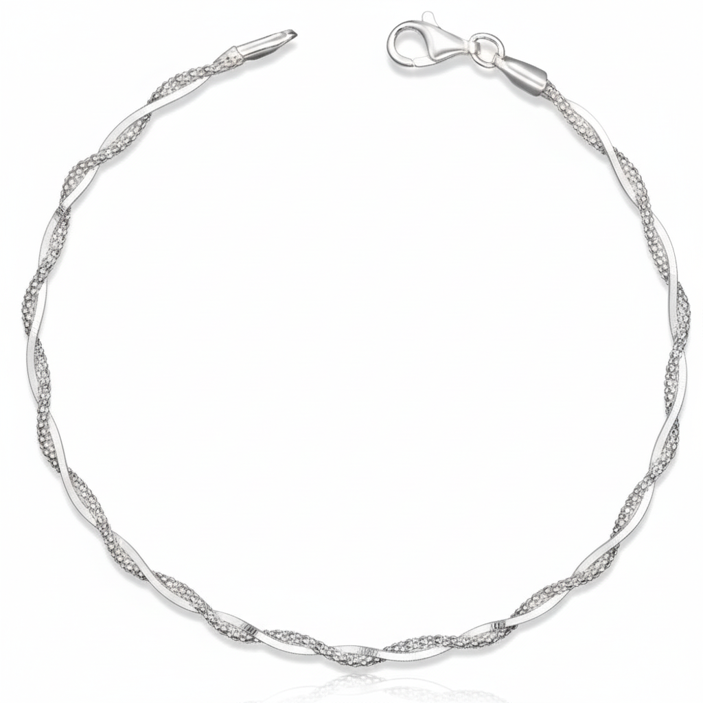 Pulseira Snake trançada em Prata 925