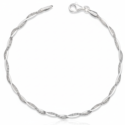 Pulseira Snake trançada em Prata 925