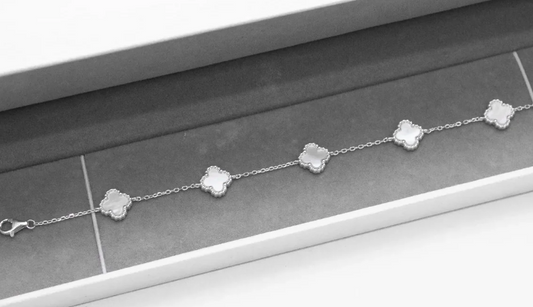 Pulseira 5 Trevos Madrepérola - Prata 925