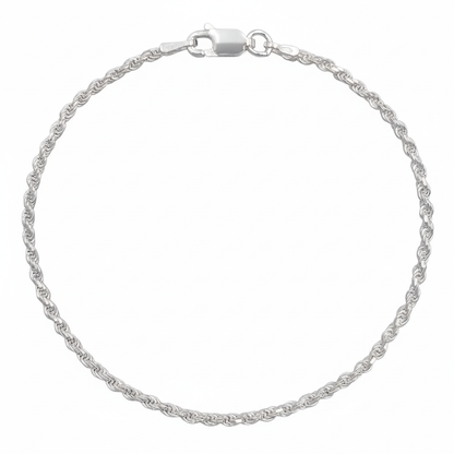 Pulseira Rope Elo Baiano 1,8mm - Prata 925