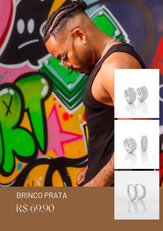 Brinco Prata Cravejado